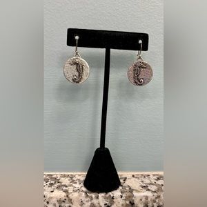 Silver seahorse earrings